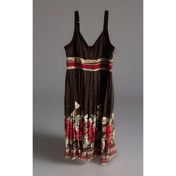 Signature by Robbie Bee Silk Dress Women Sz14 Empire Waist Cottage Core Babydoll - Picture 2 of 16